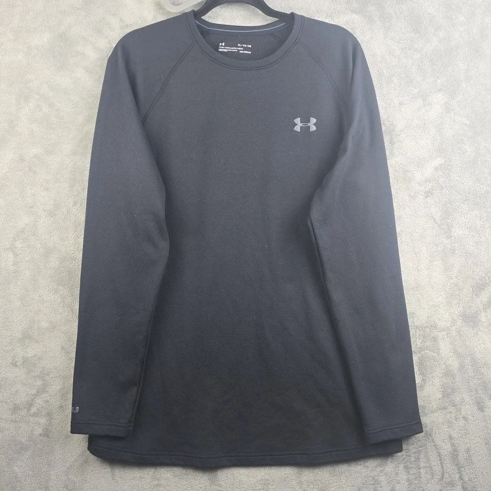 Under Armour Base 3.0 Coldgear Shirt Mens XL Black Performance Hiking EMS Layer